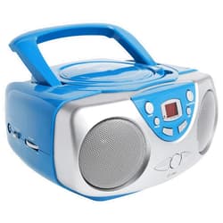 PROSCAN Sylvania SRCD243 Portable CD Player with AM/FM Radio, Boombox (Blue)
