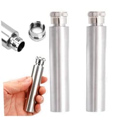 Qusmeiyici 2PCS Stainless Steel Tube Hip Flask,1 Oz Hidden Flasks for Liquor for Men, Multifunctton Pocket Mini Small Pocket Flask,Cigar Shaped Pocket Drinking Tubular Bottle