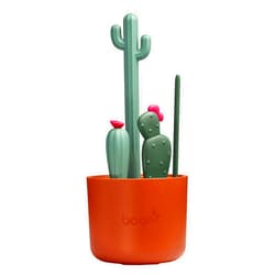 Boon Cacti Bottle Cleaning Brush Set - Includes Bottle Brush, Nipple Brush, Detail Brush, and Straw Brush - Baby Bottle Brush Set for Bottle Drying Rack - Baby Essentials - 4 Count