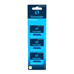 Schneider Ink Cartridge, Ball Closure, Refill for Fountain and Cartridge Rollerball Pens, Blue Ink, Pack of 3 Boxes/Box of 6 Cartridges (76603)