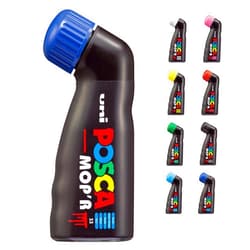 Posca Uni Posca Multicolor Posca Markers, Mop'R Posca Paint Markers with XXL 3-19mm Round Tip for Any Surface, ACMI-Certified Non-Toxic Formula, MOPR Blue