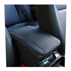 Ziciner Car Center Console Armrest Pad, 12.6X 7.2 Inch PU Leather Waterproof Auto Armrest Seat Box Cover Protector, Universal Car Interior Accessories (Black & Grey)