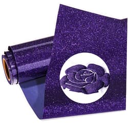 GIRAFVINYL Purple Glitter Puff Vinyl Heat Transfer,Purple Glitter HTV Puff Vinyl 9.8