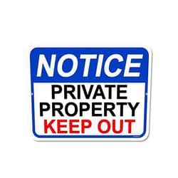 Honey Dew Gifts No Trespassing Sign, Notice Private Property Keep Out 9 inch by 12 inch Metal Private Property Signs, Warning Sign, Made in USA, HDG-1218