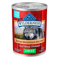 Blue Buffalo Wilderness Adult Wet Dog Food, High-Protein and Grain-Free, Made with Natural Ingredients, Rocky Mountain Recipe Red Meat Paté, 12.5-oz Can (12 count)