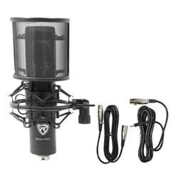 Rockville RCM PRO Professional Studio Condenser Microphone, Samsung Capacitors, Cardioid Pattern, Shock Mount Included, Large Diaphragm, for Vocals and Podcasting