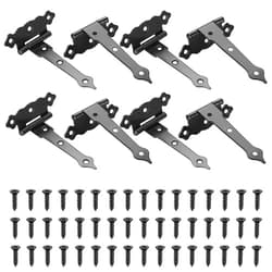 Bayidun 8 Pcs T-Strap Gate Hinges, Heavy Duty T Tee Shed Door Hinges, Barn Door Hardware Hinges for Wooden Fences, Yard Door, Barn Door Gates, Shed Door Gate, Heavy Dut - 4 inch (8 Pcs Wave Type)