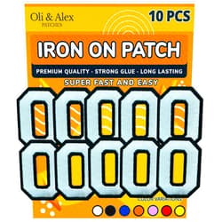 Oli and Alex Iron On Patches - White Number 0 Iron on Patches - 10 pcs Number Patches Embroidered Decorative Repair Patches for Clothes -White+Black, 0