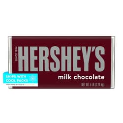 HERSHEY'S Milk Chocolate Giant, Bulk Gluten Free Giant Candy Bar, 5 Lb