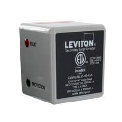 Leviton 55240-ASA 55000 Series LED Indicator and Audible Alarm, Single Phase, 120/240-Volt Type 1 Outdoor Surge Arrester , Gray