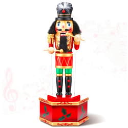 Jetec Nutcracker Music Box Wooden Nutcracker Soldier Toy Handmade Nutcracker Figures Christmas Nutcrackers Soldiers Wind up Musical Box Clockwork Christmas Music Box for Gift Home Decor (Cool Style)