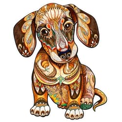 Aeekdook Wooden Puzzles for Adults - 200 Pieces Dachshund Dog Puzzle Wood Puzzles Adult - Wooden Jigsaw Puzzles for Adults Unique Shape Relax Puzzles (M-11.8 * 9.8in)