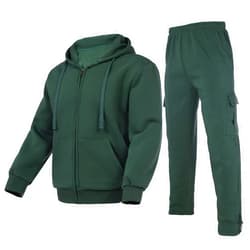 Bellnorth men's tracksuit sets outfit Activewear Full Zip fleece hoodie jacket cargo sweatpant casual sweatsuit 2 piece outdoor sportswear(Green,3XL)