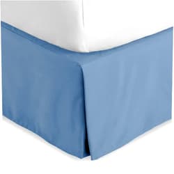 Bare Home King Bed Skirt - 15-Inch Tailored Drop Easy Fit - Bed Skirt for Beds - Center & Corner Pleats (King, Coronet Blue)