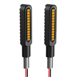 BlyilyB Waterproof Motorcycle Blinkers Indicator Turn Signal Amber Flowing Sequential Universal Lamp (Pack of 2)