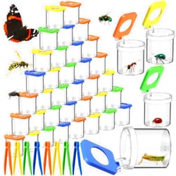 Halloscume 36 Pack Insect Bug Viewer Kit for Kids with Tweezers Explorer Outdoor Set Bug Catcher Containers for Insects Magnifying Insect Box Observation Kit for Science Nature Exploration Collecting