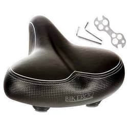 Bikeroo Wide Cruiser Saddle - Comfort Seat Fits Indoor & Outdoor Bicycles - Steel Spring & Elastomer Suspension - Memory Foam