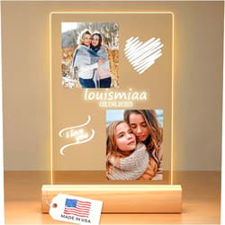 Louismiaa life art home LOUISMIAA Custom Picture Frames Night Light,Personalized Photo Frame,Customized Picture Frame,Personalized Anniversary Birthday Valentine's Day Gifts for Women Men Same Day Shiping