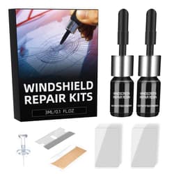 LOMEEN Car Windshield Chip Repair Kit, Windshield Repair Kit Nano Glass Crack Repair, Auto Glass Crack Chip Quick Fix Tools, Bulls-Eye and Star-Shaped Crack,2 Bottles