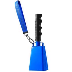 CHMI Cow Bells with Wrist Strap - Cowbell with Handle 2pcs, Customizable Cowbells for Sporting Events, for Football Games,Chimes, Percussion, Musical Instruments, Call Bell, Farm Ranch (blue-1pack)