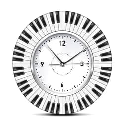 OTKU 12 inch Wall Clock Do Re Mi Piano Keyboard Wall Clock Music Themed Silent Wall Clock Music Studio Wall Art Decor Musician Pianist Teacher Gift for Modern Home Decor