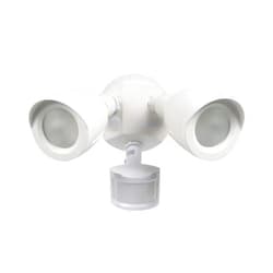 Satco 65/711 Dual Bullet-Head Security Flood Light, with Motion Sensor, 3000K, White