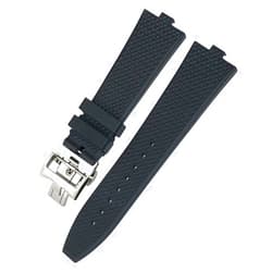QTIANW 24mm*7mm Fluoro Rubber Watchbands Fit for Vacheron Constantin 5500V 4500V 7900 Black Blue Watch Men waterproof Strap(24-7mm,White)