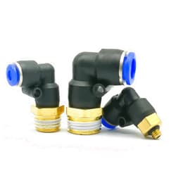 HTNAFONI PL Elbow Pneumatic Fitting 1/4 3/8 1/2 1/8 Male Thread L Shape Push In Hose OD 6 8 10mm 12mm Air Quick Connector 1Pcs(PL4-M5)