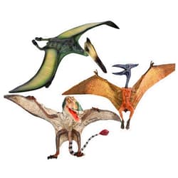 Gemini&Genius 3pcs Pterodactyl Action Figures Realistic Flying Dinosaur Pteranodon Dino Toys Pterosaur Model Toys Cake Toppers Set for Kids