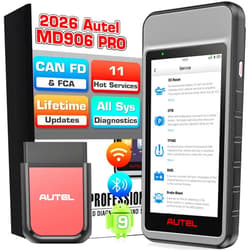 Autel Scanner MaxiDIAG MD906 PRO, 2026 MD906PRO OBD2 Full System Car Diagnostic Tool as MD909 PRO, CAN FD, Lite of MaxiCOM MK808S MK808 MX808S, 11 Reset Services, Lifetime Free Update, FCA Autoauth