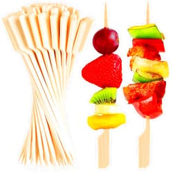 FATLODA 300PCS Cocktail Picks Bamboo Skewers For Appetizers, FATLODA Paddle Wooden Skewers, Fancy Flat Toothpicks For Appetizers, 4.7 IN Bamboo Sticks For Party Sandwich Fruit Charcuterie Boards Accessories