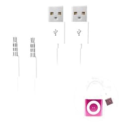 iAbler iPod Shuffle Cable, 2 Pack 3.5mm Jack/Plug to USB USB Power Charger Sync Data Transfer Cable for iPod Shuffle 3rd 4th 5th MP3/MP4