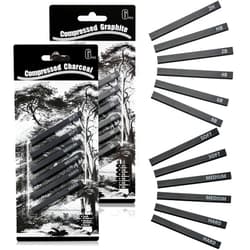 Zonon 12 Pieces Graphite Sticks Square Compressed Charcoal Sticks Drawing Pencils Set for DIY Drawing Crafts, Sketching, Shading, Beginners and Artists