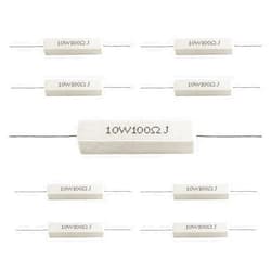 Qjaiune 10Pcs Cement Resistor 10W 100 Ohm Resistor, Ceramic Resistor Power Resistor, Precharge Horizontal Resistors Wirewound Resistor, Flame Resistance