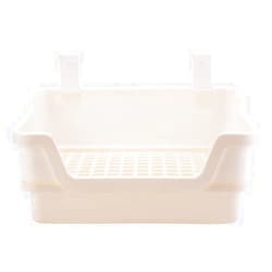 Misyue Large Rabbit Litter Box Cage Plastic Grid & Dump Tray - Pet Waste Station for Bunny Supplies for Adult Guinea Pigs, Chinchilla, Ferret, Galesaur, Small Animals (Beige)