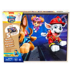 1616 Holdings Paw Patrol The Movie - Set of 5 Wood Puzzles with Storage Box for Kids - Ages 4 and Up