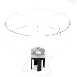 Qbuster Impulse Buy Merchandising Bowl with Dividers for Belt Barrier Queue Marker, Fits 2.5” Diameter Stanchions, Easy Installation, Clear