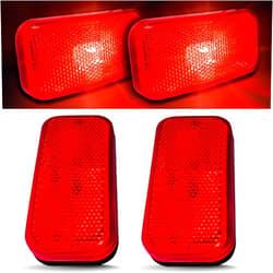 Command Electronics OEM 12V Modern Incandescent RV & Trailer Clearance Light - Made in USA - Durable Design - Surface Mount - Hardware & Connectors Included | White Base - Red (2 Pack)