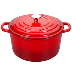 VORRINGARD Enameled Cast Iron Dutch Oven Pot with Lid, for Sourdough Bread Baking, Round Dutch Ovens, 4.5 Quart, Red