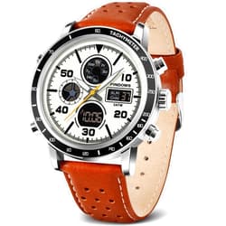 PINIDOUS Mens Watches for Men,Military Digital Analog Sports Watch,Outdoor Waterproof Quartz Wrist Watch for Men with Stopwatch Alarm Countdown Dual Dial Time,LED Back Light