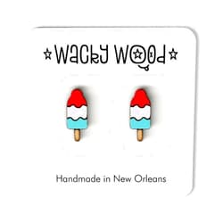 Handmade Popsicle Earrings Bomb Pop Earrings Food stud earrings Novelty gift Earrings Wooden Earring