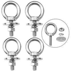 ZYUAROM 4 Pack M8 Stainless Steel Eye Bolts with Nuts, 5/16
