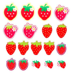 Psyqtsuary 18 PCS Strawberry Iron on Patch, Embroidered Iron On/Sew On Strawberry Patches Cute Red Strawberry Appliques for Clothing Shirts Dress Coats Jackets Backpacks Hats Jeans DIY Accessories