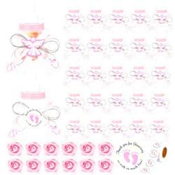 TrelaCo 60 Pink Baby Bottle for Baby Shower Party Favor 3.5
