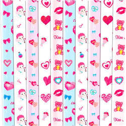 Konsait Valentine's Day Gift Wrapping Paper, 10 Sheets Folded Heart Love Rose Assorted Red Pink Blue Funny Wrap Paper for Kids Wedding Gifts Birthday Party Favors Holiday DIY Crafts Supplies 70X50cm