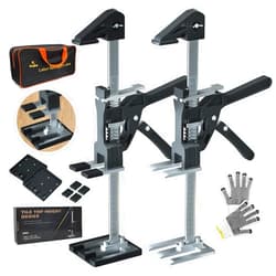 EnryKuo Labor Saving Arm Jack 2 Pack,15.5 Inch Stainless Steel Furniture Lifts with Handbag,Hand Furniture Jack Lift Tool for Installing Cabinets,Flooring&Windows,Load 660LBS