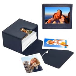 WOGOZAN Picture Holder Case for Fuji Instax Wide/Wide 400/300/210/Polaroid I-Type/Now/OneStep/I-Type Instant Camera Films Horizontal Photo Pouch Protection Case Can Hold 50+ Films (Only One) - Black
