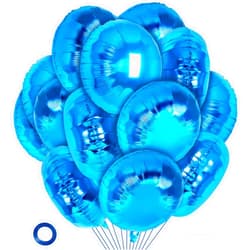 YOTHORN 20 Pcs Round Shaped Balloons,18 Inch Blue Round Foil Balloon,Giant Round Mylar Balloon Helium Balloons for Birthday Party Baby Shower Wedding Decorations (Blue)