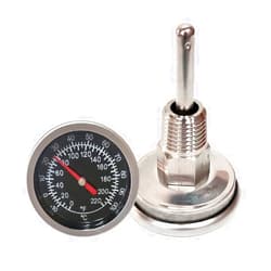 PurYupearl Temperature Probe Meter Gauge, Dial Thermometer NPT, Stainless 1/4 NPT Thermometer for Boiler Tea Pot Kettle -10-100℃/0-220ºF Thread Joint Dial Thermometers