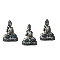 Goodman and Wife Poly Resin Garden Pot risers or Pot feet (Large Size Buddha Shape Pewter)